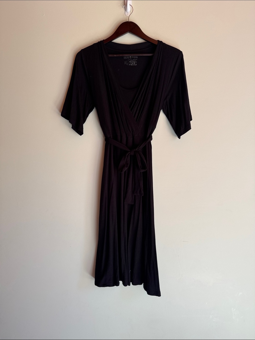 Latched Mama Black Wrap Nursing Dress